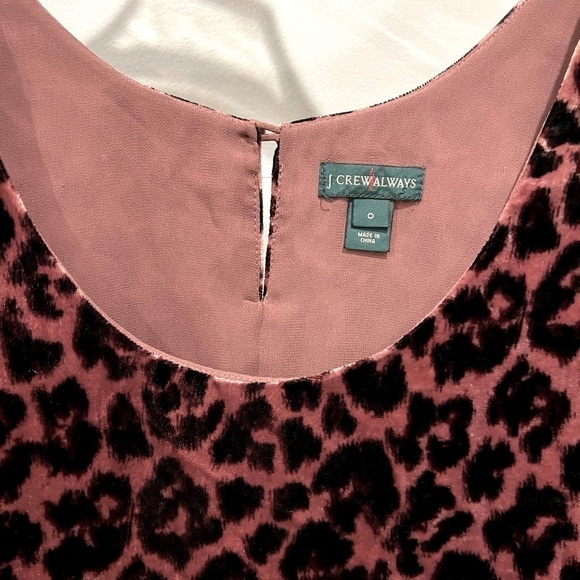 J. Crew Always Leopard Velvet Shell Tank Top Size 0 - Picture 3 of 8